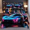 Home Textiles Polyester Duvet Cover Cool Colorful Sports Car 3D Cartoon Printed Quilt Cover Luxury High Quality Soft Bedding Set