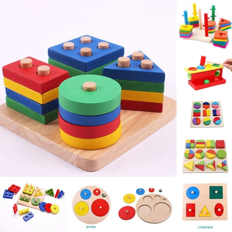 1PC Geometric Shapes Toys For Children Early Learning Exercise Hands-on Ability Montessori Puzzle Sorting Math Educational Toys