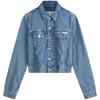 Vintage Style Double Pocket Cotton Short Denim Jacket Women Jackets Light-Blue J224542
