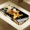 Абстрактный Золотой Орел Закаленное Стекло Чехол Для Телефона Для iPhone 17 16 Pro Max 15 14 Plus 13 12 11 Жесткий Противоударный Глянцевый Задний Чехол