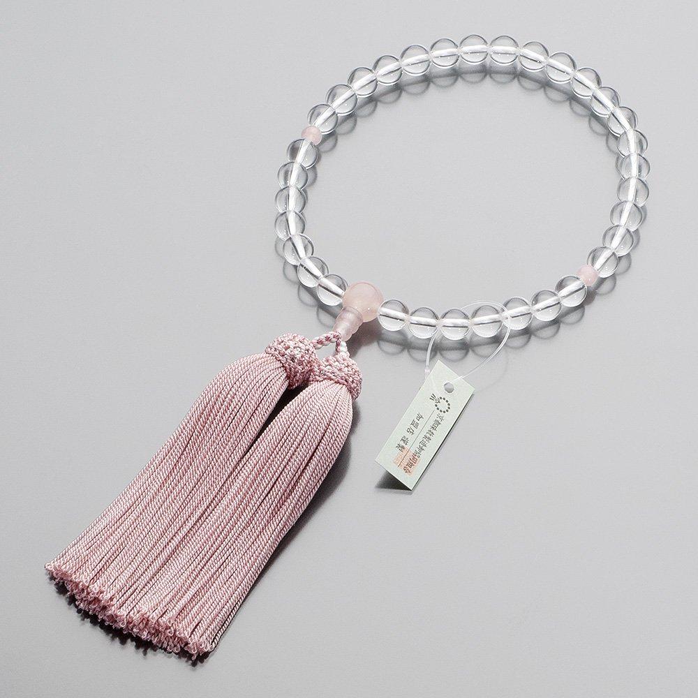 Магазин буддийского алтаря Takita Shoten Kyoto, четки для женщин, натуральный кристалл красного кварца, 8 мм, кисточка из чистого шелка, в комплекте с мешочком для бусин, можно использовать