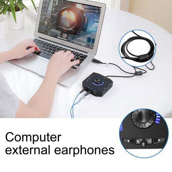 Внешний 7.1-канальный аудиоадаптер с USB 2.0 / 3,5-мм разъемом Plug-and-Play, без драйверов, профессиональная внешняя звуковая карта USB для ПК, компьютера, ноутбука