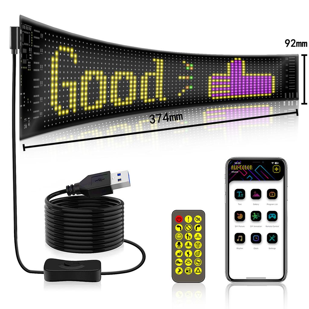 Car Devil Eye App Control Scrolling Advertising LED Sign Led Eyes for Truck USB Custom Text Pattern Programmable Display Truck