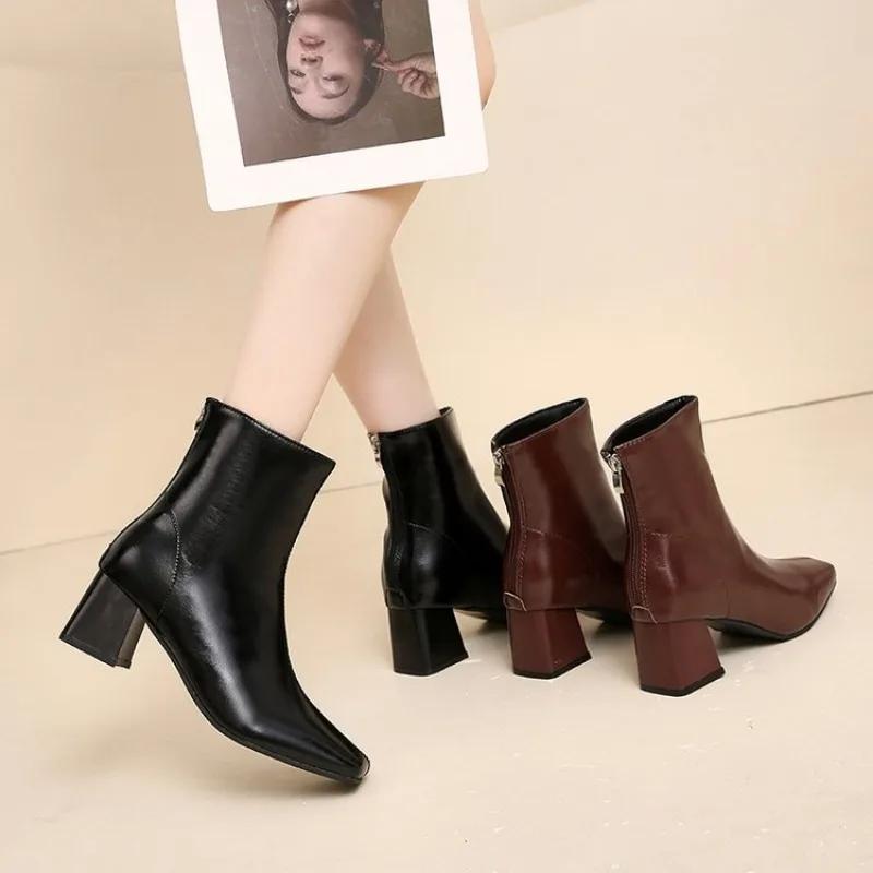 Короткие сапоги из лакированной кожи, женские, новые, на все времена, британская мода, мягкие, удобные сапоги, повседневная обувь для прогулок на открытом воздухе