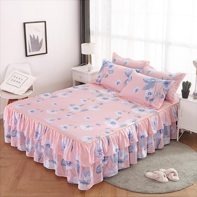 1PC Pastoral Style Bed Cover Colchas De Cama Matrimonial Double Lace Bed Skirt King Bedsheets Skirts (pillowcase Need Order)