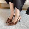Clothing Top Women's Pointed High Heels 2025 New Back Strap Leopard Print Bag Head High Heels Women's Sandals
