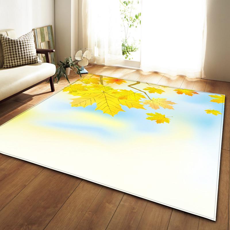 Maple Leaf Living Room Carpet Bedroom Dining Room Floor Mat Pattern Size