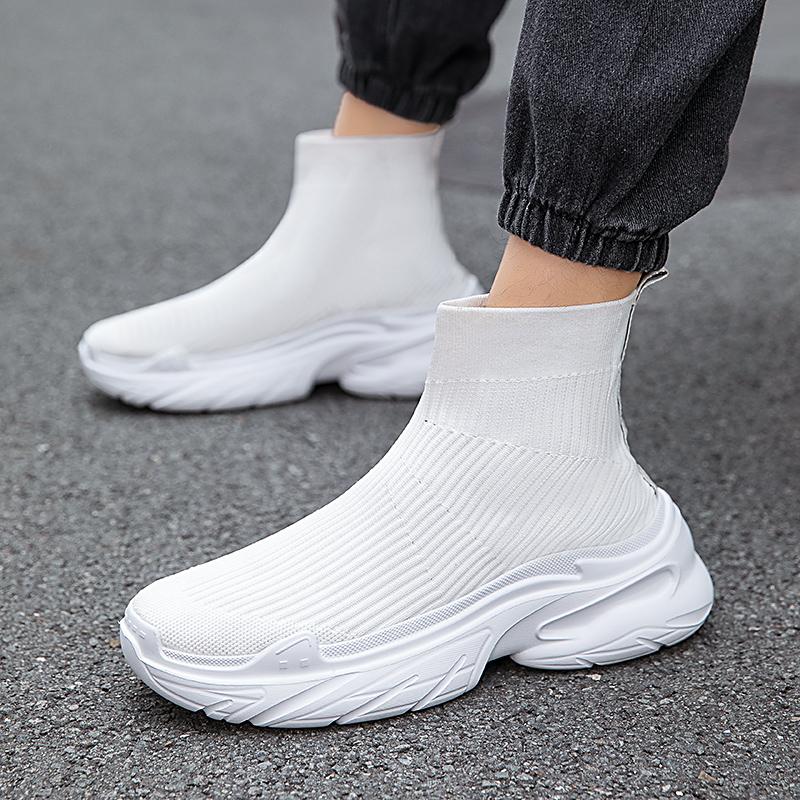 Fashion Sneakers for Men Fashion High Top Sock Shoes Autumn New Breathable Casual Shoes Outdoor Platform Anti Slip Walking Shoes 2024