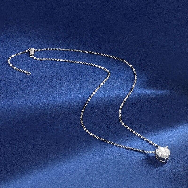 D Color 10x10mm 4CT Heart-shaped Moissanite Necklace Pendant For Women GRA Certified S925 Silver D VVS1 Diamond Neck Chain Jewelry