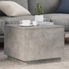 LED Coffee Table, Concrete Grey, 50x50x40 Cm