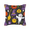 Halloween Cushion Cover Cartoon Black Cat Ghost Happy Pumpkin Printed Pillow Cover Home Decor Square 18x18 Inches Pillowcases