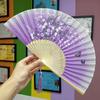 Chinese Style Folding Fan for Men, Portable, Retro Style, Classical, Traditional Hanfu, Black and Green, Bamboo Design