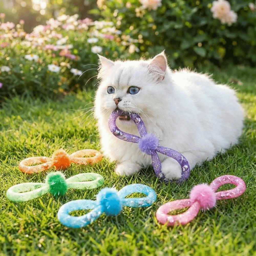 Colorful Cat Attached Hose Toys Soft Interactive Pet Toy Creative Pet Cat Bell Relieve Boredom