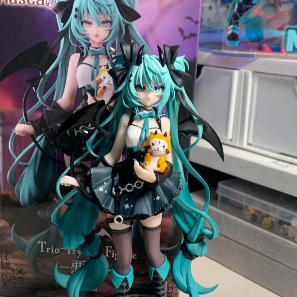 19CM New Anime Hatsune Miku Little devil raccoon Kawaii Action Figure PVC Doll Model Figure Toys Desktop Decoration Holiday Gift