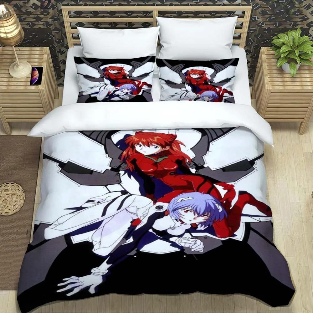 Новый Аниме Комплект Постельного Белья NEON GENESIS EVANGELION Одеяло Постельное Белье Для Общежития Комплект из 2/3 предметов