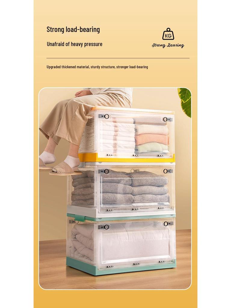 Большой уличный портативный прозрачный складной ящик для хранения одежды, игрушек, закусок, книг - пыленепроницаемый и идеально подходит для домашнего использования.