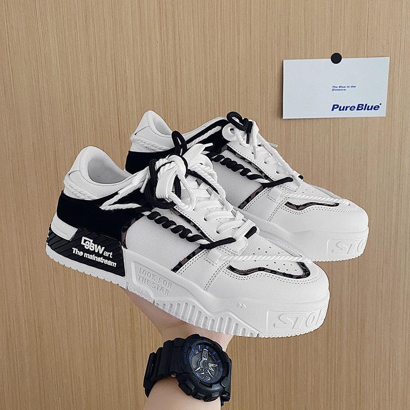 Fashion Designer Shoes for Men Casual Platform Sneakes Two-tone Lace Up Trainers Fashion Student Sneakes Mens Vulcanized Tenis Masculino