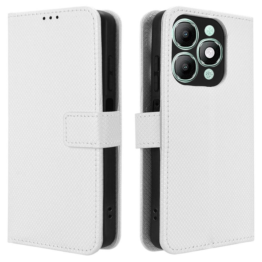 Для itel A90 4G Кожаный чехол-кошелек с ремешком Текстура бриллианта Чехол для телефона