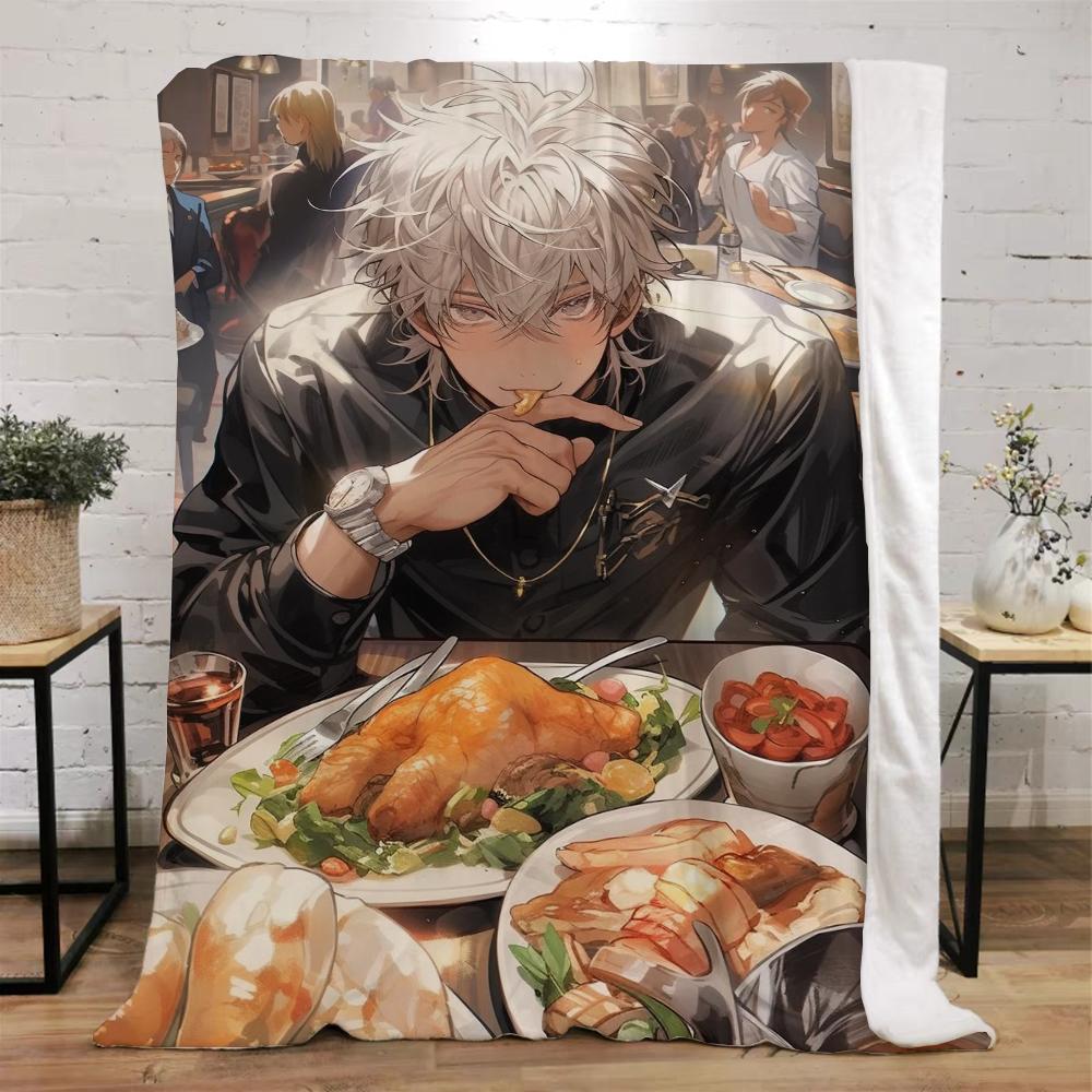 Jujutsu Kaisen-Gojo Satoru Bed Throw Blanket for Sofa Luxury Bedding Fluffy Plaid Custom Blankets King Size Home Interior Knee &
