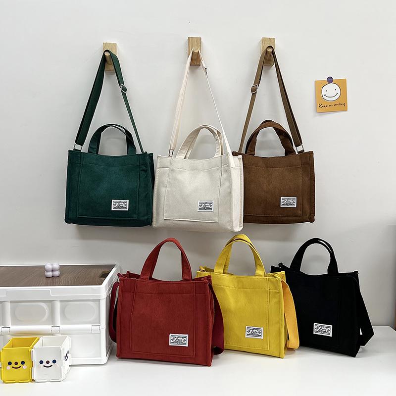 Fashion Corduroy Women'S Shoulder Bag Newest Simple Eco-Friendly Shopping Bag Trend Versatile Messenger Bag Handbags For Women