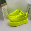 Модные Новые Мужские Флуоресцентно-Зеленые Универсальные Туфли на Высокой Платформе на Шнуровке Повседневные Мужские Модные Лоферы Спортивные Кроссовки для Ходьбы