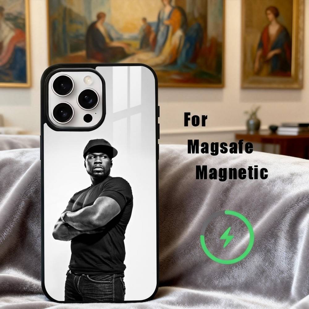Чехол для телефона H-hardcore рэпера 50 Cent Для iPhone 17,16,15,14,13,12,Plus,Pro,Max Для Magsafe Магнитная Беспроводная Зарядка
