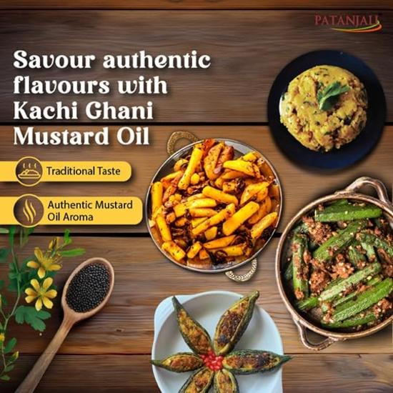 Чистое горчичное масло Patanjali, натуральное Качи Гани, Сарсо ка Тел, полезное растительное масло для ежедневного использования - 1 л