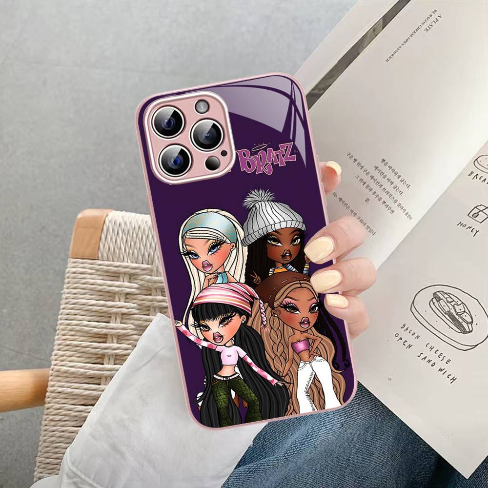 Cute B-Bratz Doll Tempered Glass For Iphone 14 13 12 11 Pro Mini XS MAX 14Plus X XS XR Fundas