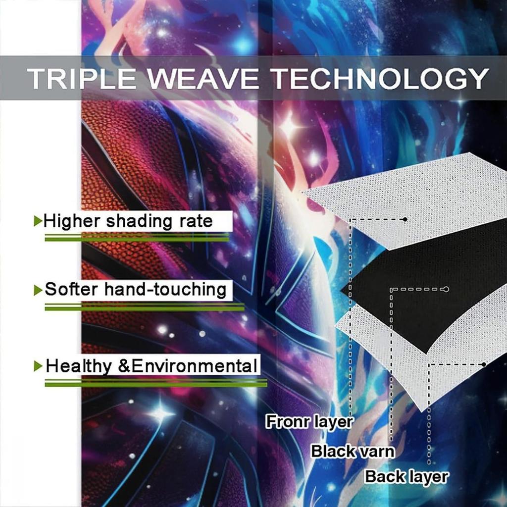 Osports Basketball Curtains For Teen Boys Abstract Outer Space Basketball Theme Kids Boys Bedroom Wall Decoration Basketball Decoration Cool 3d Ball