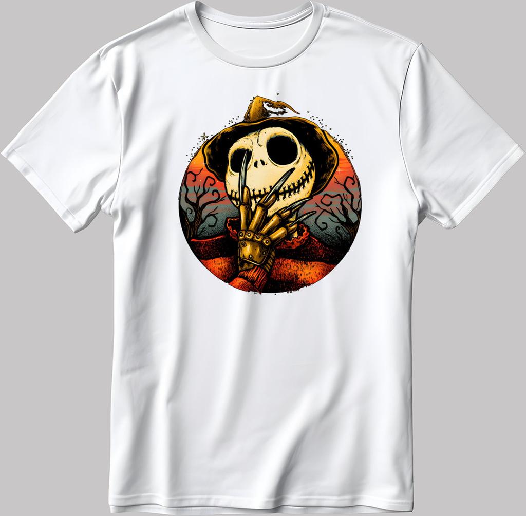Jack Skellington Poster Short Sleeve White-Black Men's / Women's T Shirt N588