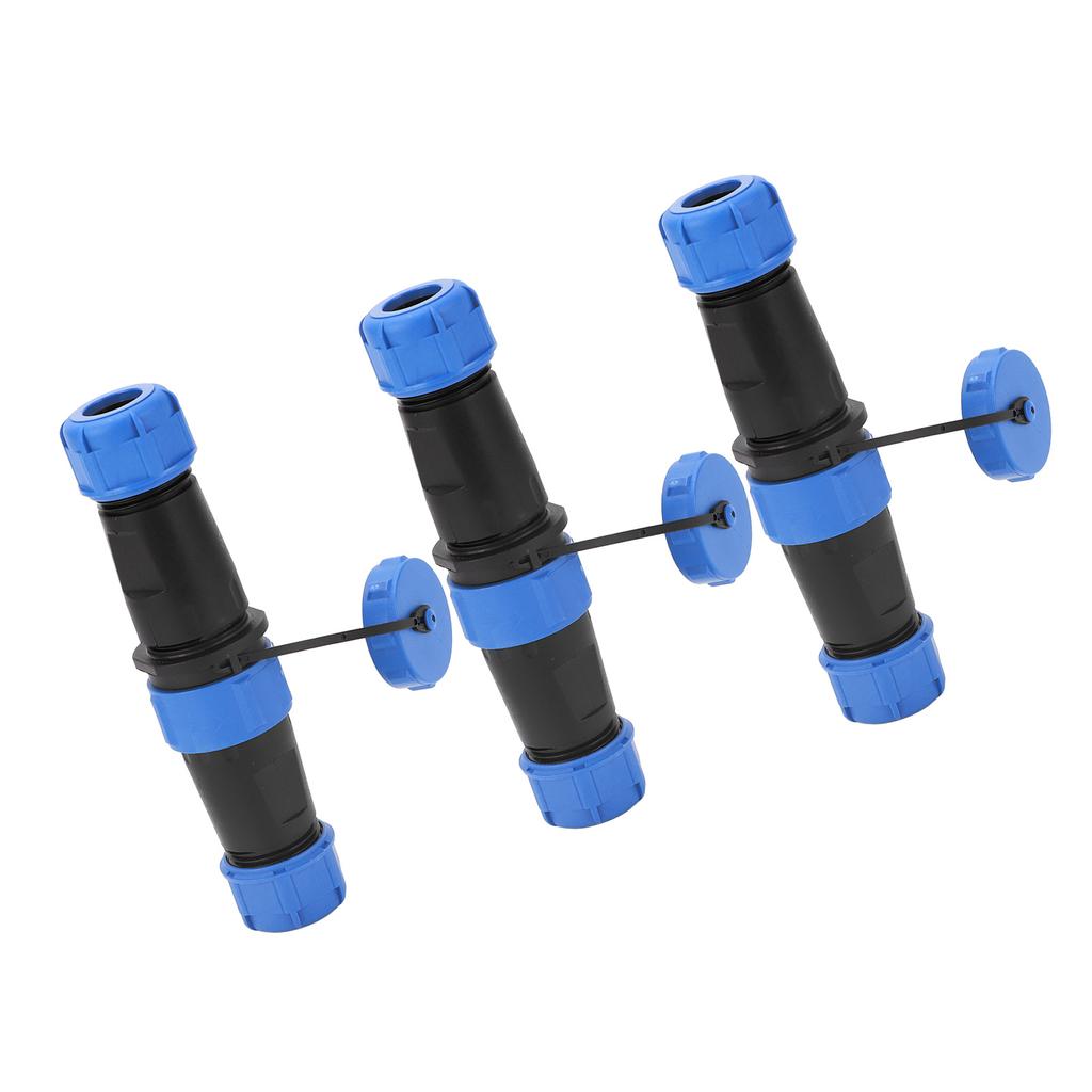 3PCS Industrial Electrical Power Cable Connector 2Pin IP68 Waterproof Aviation Bulkhead Connector AC