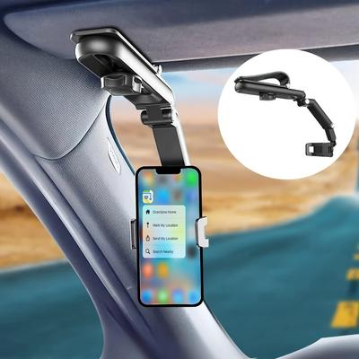 Многоцелевой поворотный автомобильный держатель для телефона с солнцезащитным козырьком, 1 шт., надежно удерживает все смартфоны с диагональю до 7 дюймов, многофункциональный автомобильный держатель