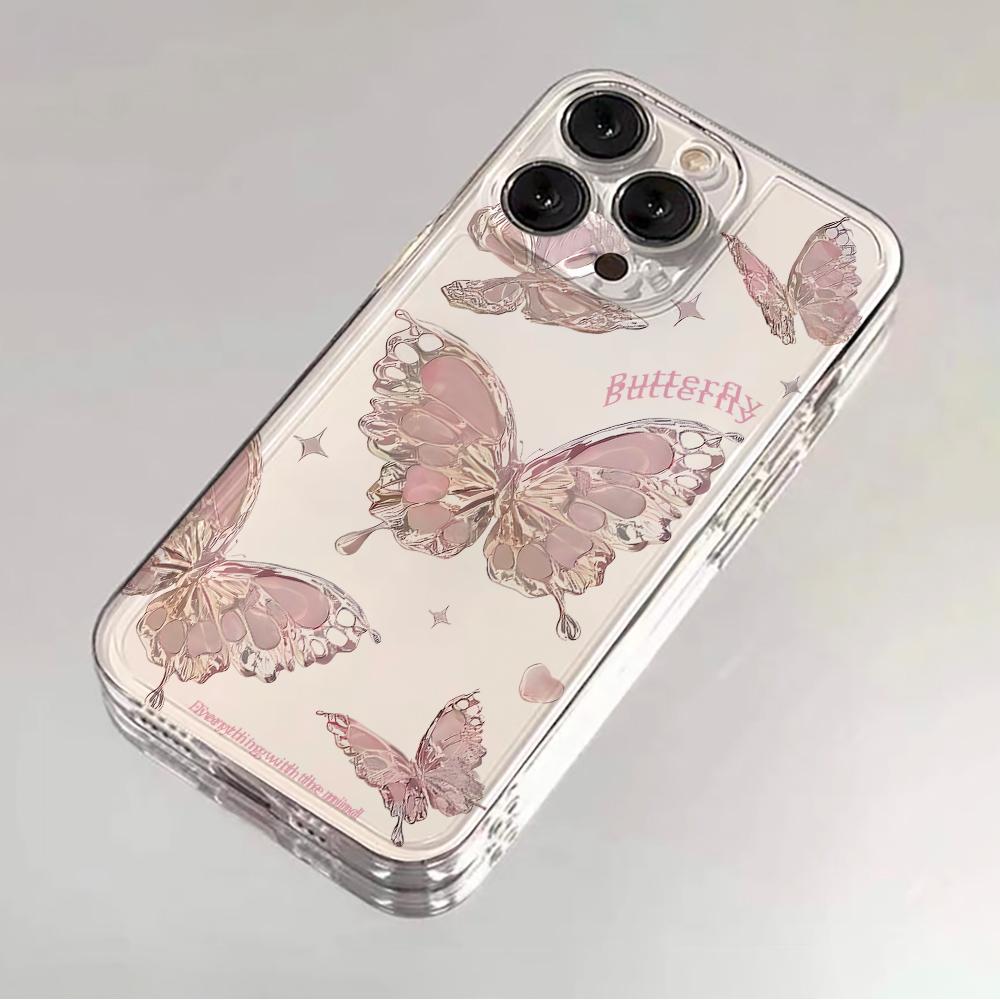 Чехол-бабочка с градиентом для iPhone 11 17 16 14 15 13 12 Pro Max Для iPhone XS XR X Air 16E 16 15 14 Plus Силиконовая крышка