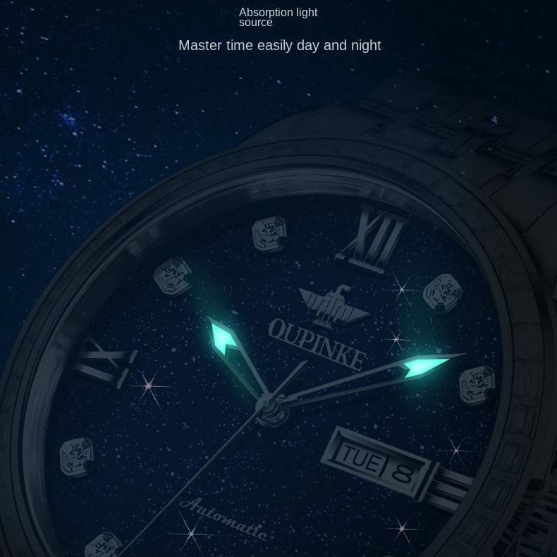 OUPINKE Бренд Star Watch Star Автоматические Механические Часы Водонепроницаемые Мужские Часы Мужские Часы