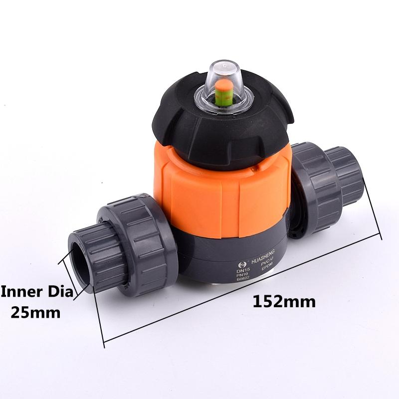 1PC 20mm~63mm UPVC Pipe Diaphragm Ball Valve Aquarium Fish Tank Garden Irrigation Industrial Water Treatment Connector Fittings