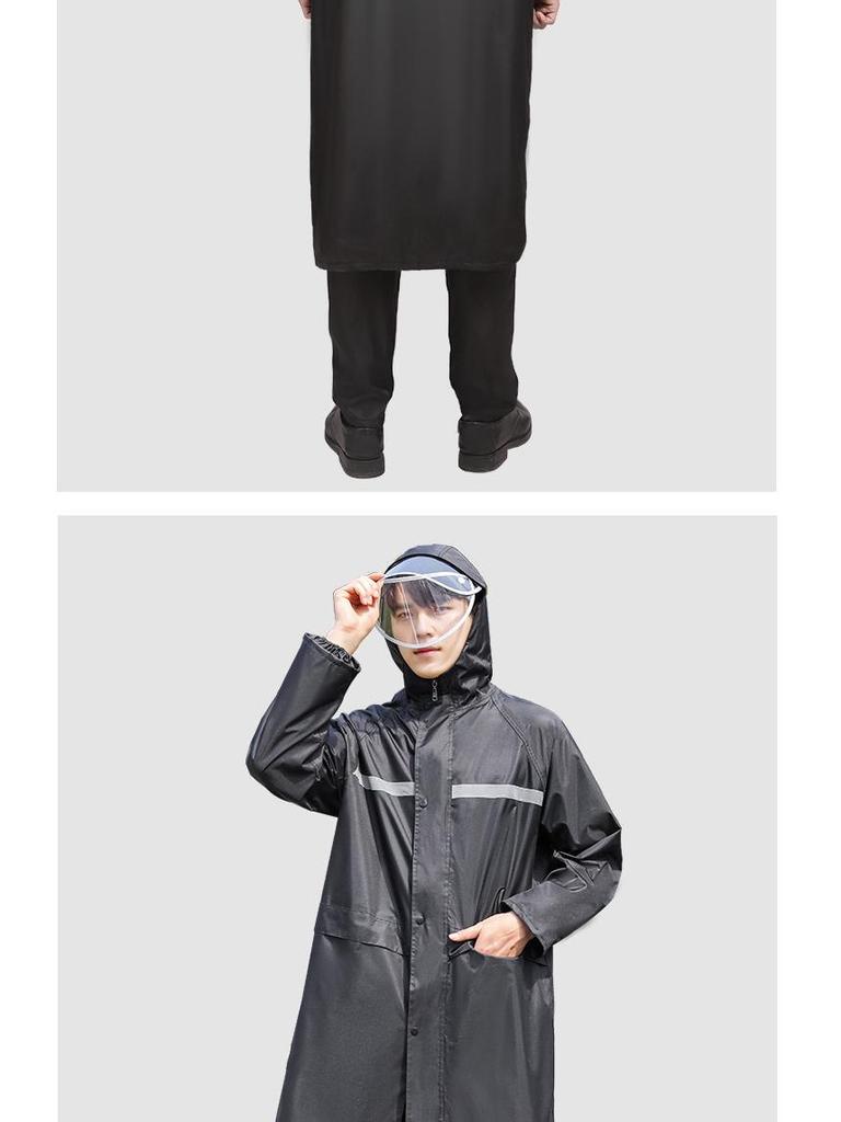 Adult One-Piece Long Raincoat: Fashionable, Thickened, Lengthened Outdoor Windbreaker & Cycling Poncho
