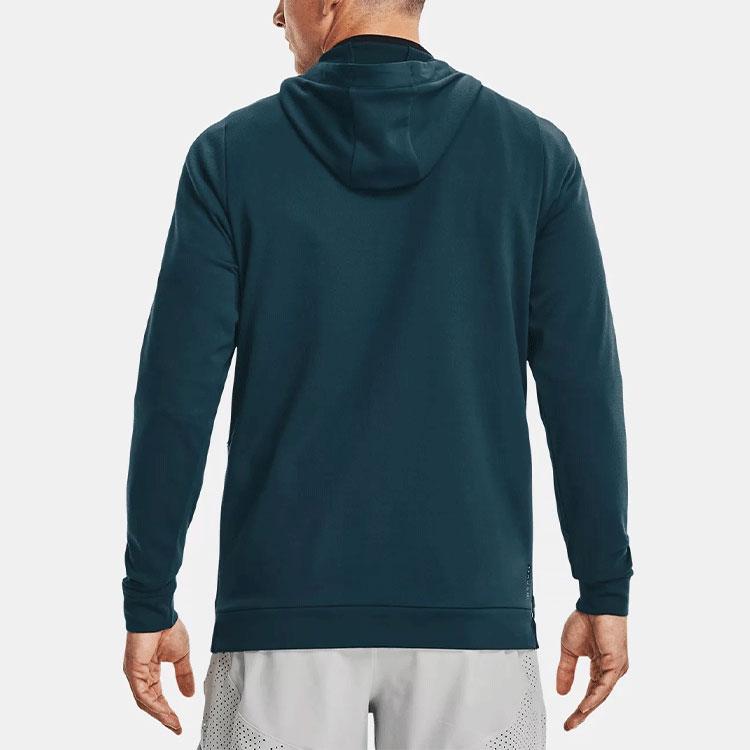Under Armour Спортивная куртка с капюшоном Rush Series с логотипом, мужские топы, светло-серый, синий 1367770-413