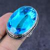 Кольцо ручной работы из серебра 925 пробы с натуральным швейцарским голубым топазом, размер 9 i7L44