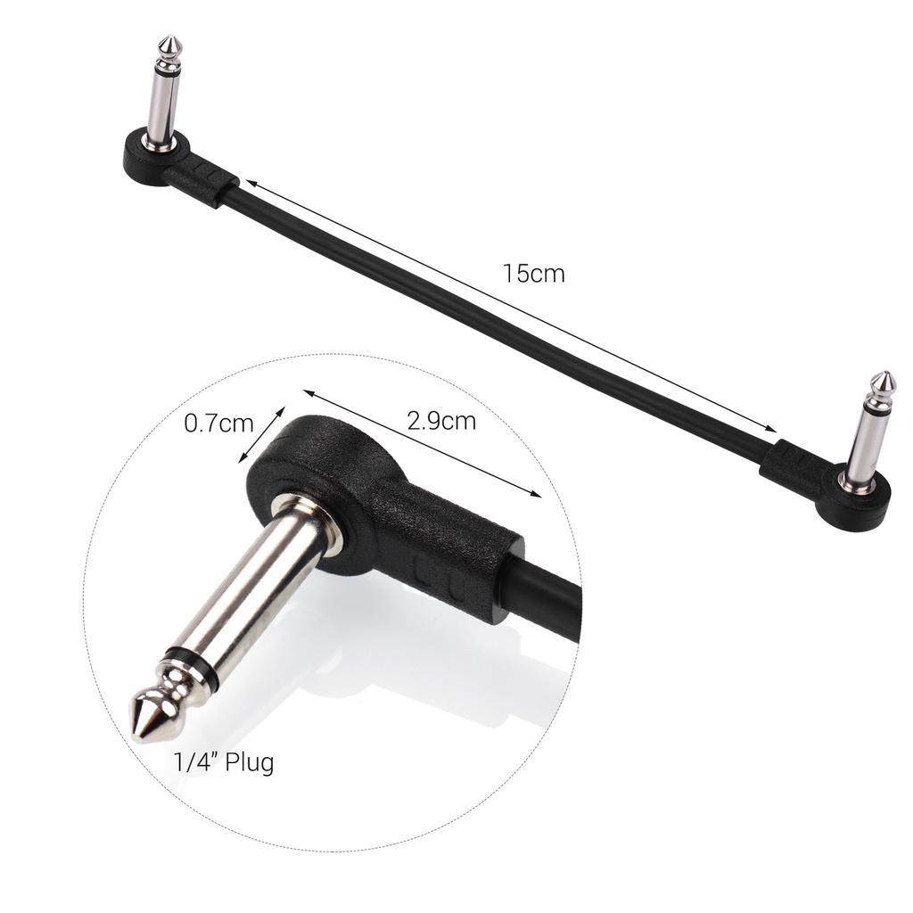 Ggiant AC-8 Guitar Effect Pedal Flat Patch Cables 6 Inch Length with 1/4 Inch Right Angle