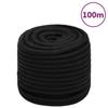 152839 vidaXL Work Rope Black 18 Mm 100 M Polyester