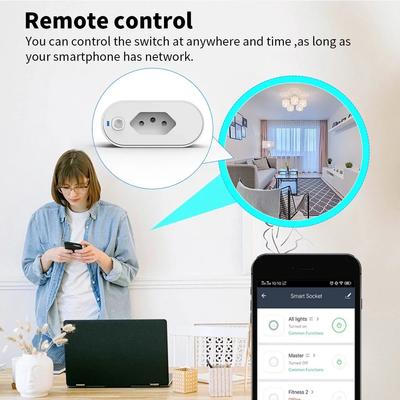 Tuya Wifi Розетка Адаптер Умной Розетки 16А Поддержка Приложения Smart Life Управление Alexa Google Home Голосовое Управление