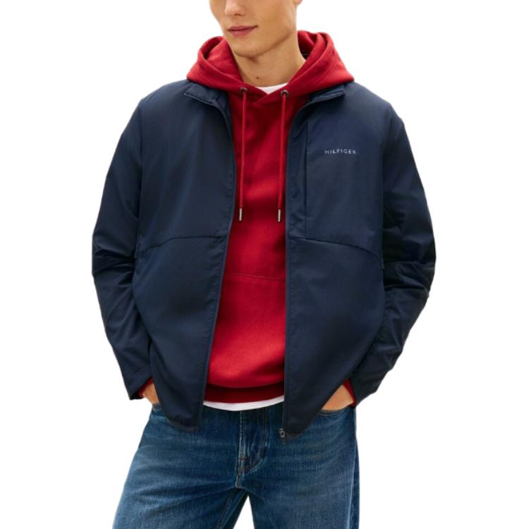 Tommy Hilfiger Однотонная куртка с длинным рукавом на молнии Мужские куртки MW42295000-DW5