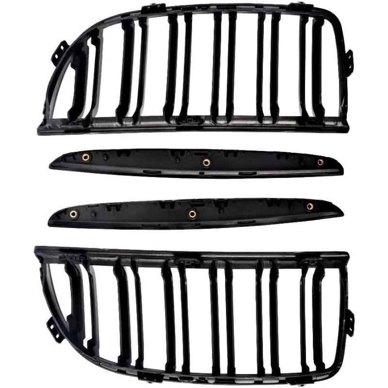E90 Решетка радиатора - передние решетки Kidney Racing с двойными планками, глянцево-черные, совместимы с BMW 3 серии E90 2005-2008 гг., 320i 325i 325xi и т. д.