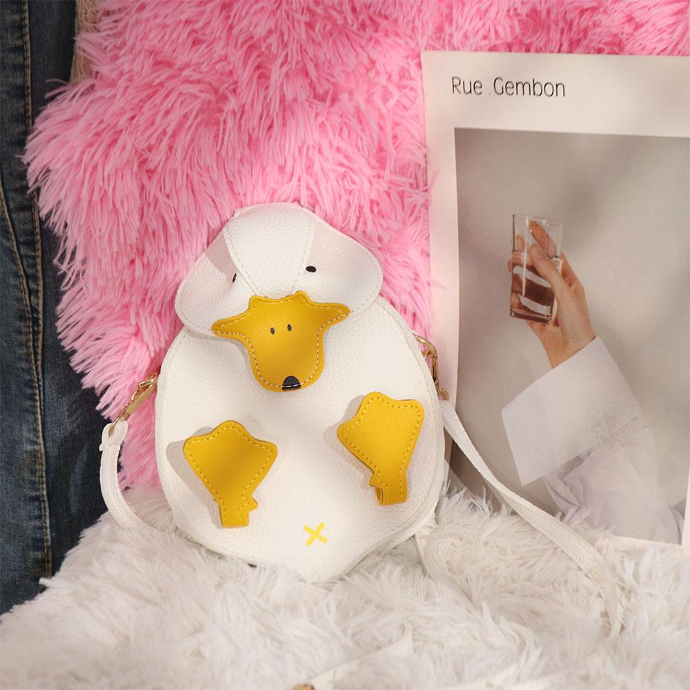PU Leather Cartoon Duck Bag Cute Crossbody Bag Casual Duck Shape Bag  Outdoor