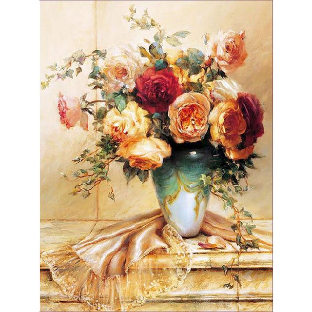 DIY 5D Алмазная картина Цветок Алмазная вышивка Полный круглый Стразы Вышивка крестом