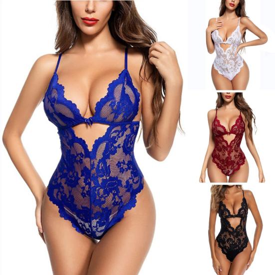 Женский сексуальный боди с глубоким вырезом на спине без рукавов из тонкого прозрачного кружева с глубоким V-образным вырезом и цветочной вышивкой