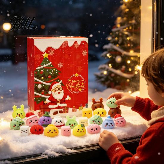 Christmas Advent Calendar for Kids Calendar, 24 Day Countdown Box with Mystery Figures, Holiday Decoration Festive Decor Room And Home Collectible Toy