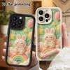 Phone Case: 2D flat design, suitable for iPhone 18, 17, 16, 15, 14, 13 Pro protective case, cloud little white rabbit, perfect holiday gift for Christ
