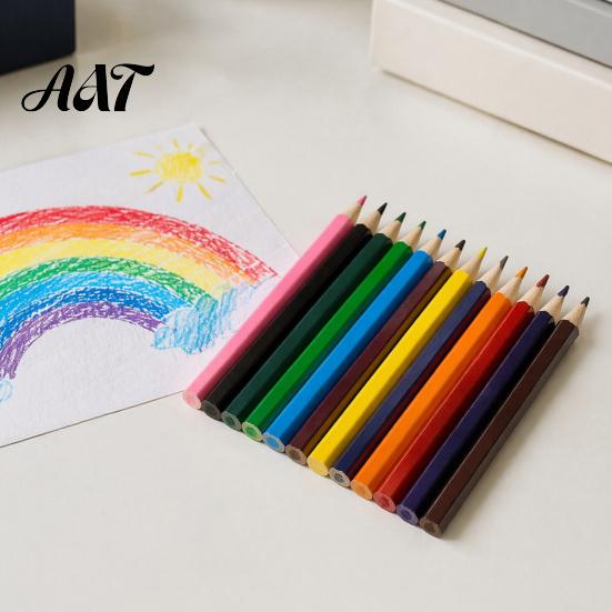 Sketching Pencils for Kindergarten 12PCS Colored Set, with Smooth Wood Barrel, Vibrant Colors Wooden Drawing Set Painting Tools, Coloring Book And Art