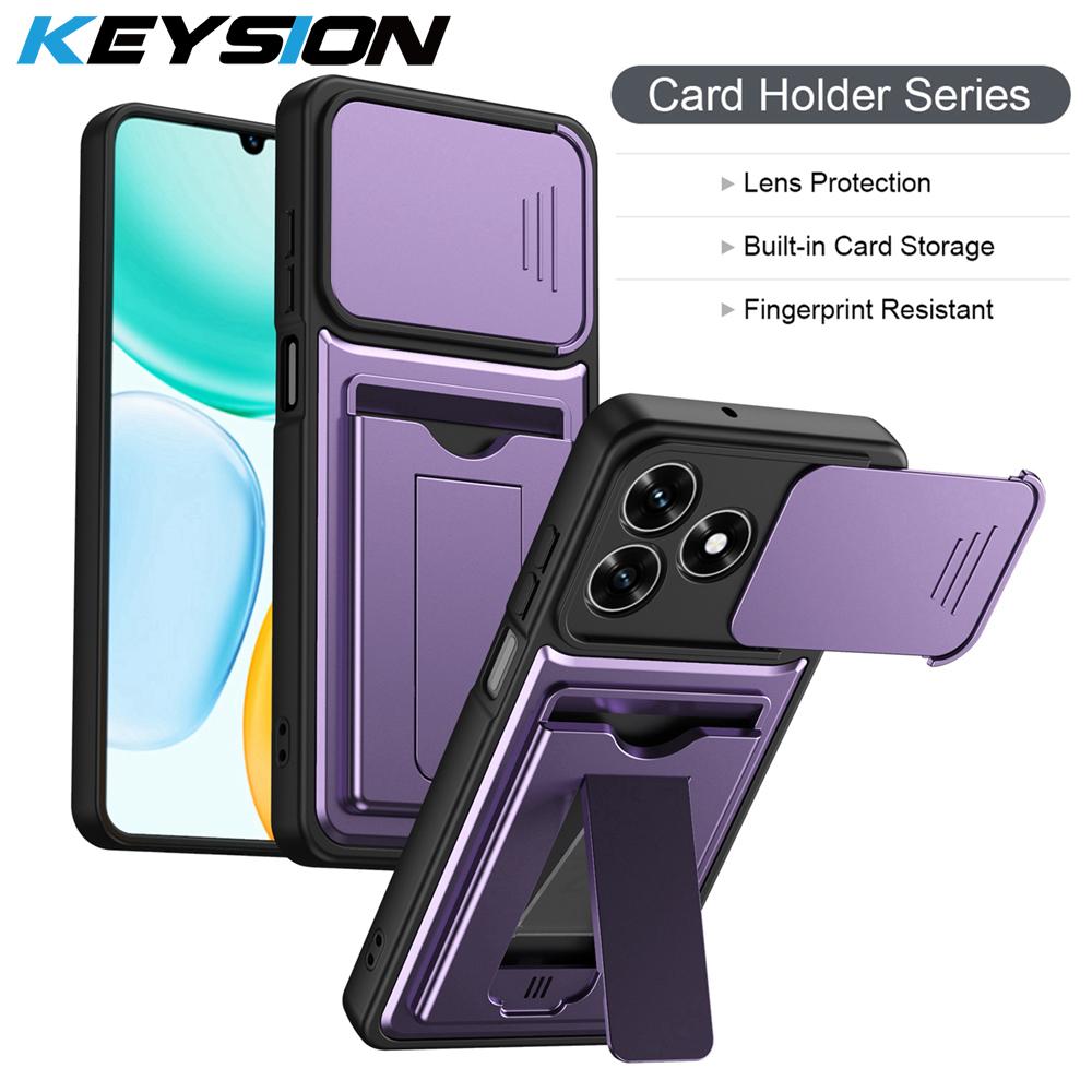 KEYSION Сумка-кошелек Чехол для телефона для Huawei Honor X5c Plus X5d Plus Защита сдвижной камеры Подставка Ударопрочная задняя крышка